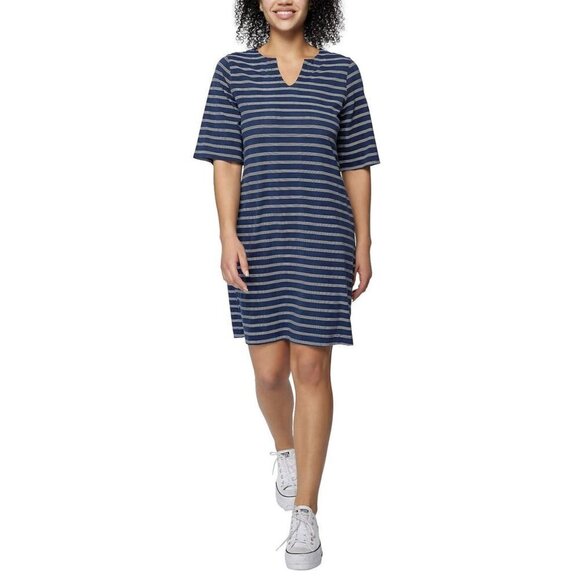 NWT Hang Ten Women's Stripes UPF 50+ Moisture Wicking Soft Cotton Blend Min - Picture 1 of 6